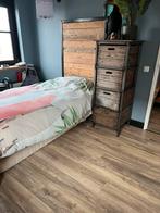 Bed en 2 kasten te koop, Ophalen, Gebruikt, Eenpersoons, Industrieel