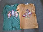 2 T-shirts, maat 134-140, ZGAN, H&M, Kinderen en Baby's, Kinderkleding | Maat 134, Meisje, H&M, Ophalen of Verzenden, Zo goed als nieuw