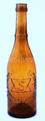 hervulbare Hongaars-joodse bierfles met Davidster, 1933-1939, Verzenden, Gebruikt, Flesje(s), Overige merken