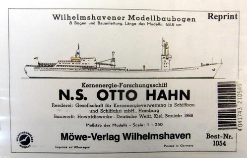 (80) Bouwplaat kernenergie onderzoeksschip Otto Hahn 1/250, Hobby en Vrije tijd, Modelbouw | Boten en Schepen, Zo goed als nieuw