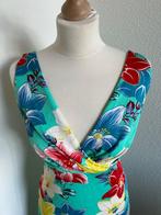 King Louie maat L turquoise zomer jurk bloemen 444, Blauw, Maat 42/44 (L), Ophalen of Verzenden, Zo goed als nieuw