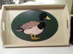 Decoratief houten dienblad geschilderd fraai ingekleurd eend, Ophalen, Zo goed als nieuw, Rechthoekig, Hout