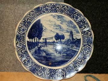 Wandbord delfs 39 cm afbeelding Kerk brug water beschikbaar voor biedingen