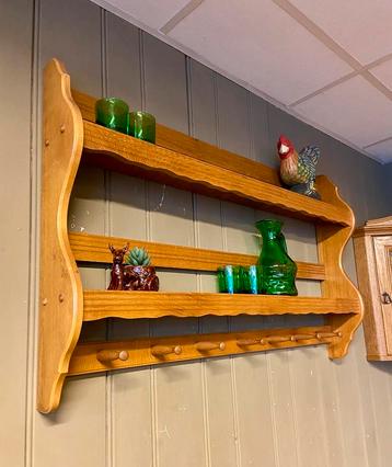 Groot wandrek 109 cm flessenschap eiken regaal bar café beschikbaar voor biedingen