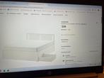 IKEA 140x200 bed SONGESAND met lattenbodem, matras en topper, Ophalen, Wit, Tweepersoons, 140 cm