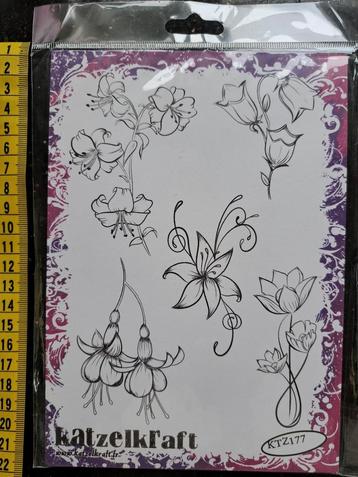 KATZELKRAFT RUBBER STEMPEL BLOEMEN KTZ177 KAARTEN JOURNALING beschikbaar voor biedingen