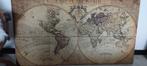 Canvas met oude wereldkaart op hout gespannen, Ophalen, 50 tot 75 cm, Overige typen, Nieuw