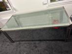 Glazen Tafel - Metalen Frame, Ophalen, 200 cm of meer, 50 tot 100 cm, Zo goed als nieuw