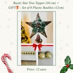Rustic Star Tree Topper – 36 cm + GIFT, Ophalen of Verzenden