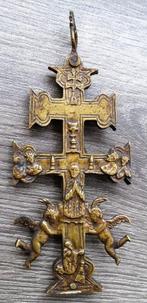 17-18 de eeuw GROOT Brons Bronzen Relikwie Kruis Draagkruis, Antiek en Kunst, Antiek | Religie, Ophalen of Verzenden
