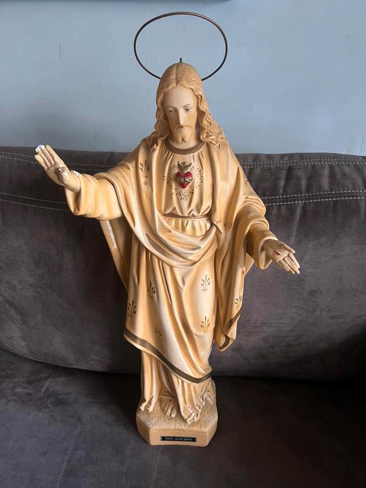 Antiek Jezus Beeld Heilig Hart., Antiek en Kunst, Antiek | Religie, Ophalen of Verzenden