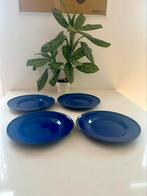 4 grote vintage blauwe borden. Dia 31 cm Ikea Trivsam blauw, Ophalen of Verzenden, Zo goed als nieuw, Bord(en), Overige stijlen