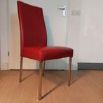 4 Lederen eetkamerstoelen, Huis en Inrichting, Stoelen, Ophalen, Gebruikt, Overige kleuren, Leer