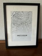 Amsterdam poster in zwarte lijst. 30 bij 40. Wijck, Antiek en Kunst, Ophalen of Verzenden