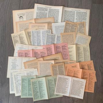 Vintage papier pakket ‘tekst’ 50 stuks beschikbaar voor biedingen