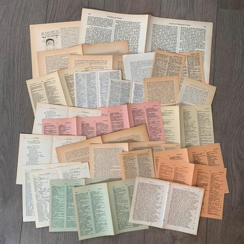 Vintage papier pakket ‘tekst’ 50 stuks, Hobby en Vrije tijd, Scrapbooking, Zo goed als nieuw, Overige merken, Ophalen of Verzenden