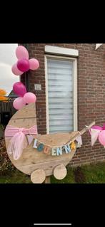 houten Geboortebord kinderwagen, Ophalen, Zo goed als nieuw
