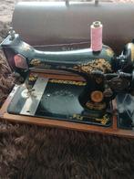Antieke Singer handnaaimachine met beschermkap, Antiek en Kunst, Antiek | Naaimachines, Ophalen of Verzenden