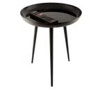 Bijzettafel zwart metaal, Minder dan 55 cm, Metaal of Aluminium, Rond, Ophalen of Verzenden