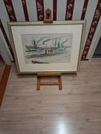 Schilderij van havengezicht, Antiek en Kunst, Ophalen