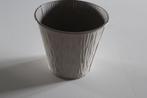 Metalen grijs/beige bloempot, Tuin en Terras, Bloempotten, Gebruikt, Rond, Ophalen of Verzenden, Metaal