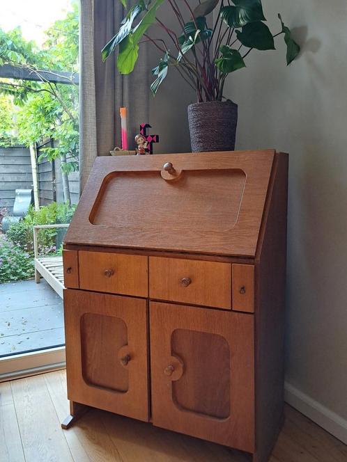 Retro | Vintage | Art Deco stijl bureau | secretaire, Huis en Inrichting, Kasten | Secretaires, Gebruikt, Ophalen