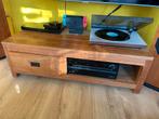 Teakhouten TV Meubel met Opbergruimte, Huis en Inrichting, Kasten | Televisiemeubels, Ophalen, Gebruikt, 100 tot 150 cm, Eikenhout