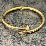 14k gouden armband spijker schakel model italy, Sieraden, Tassen en Uiterlijk, Armbanden, Ophalen of Verzenden, Zo goed als nieuw