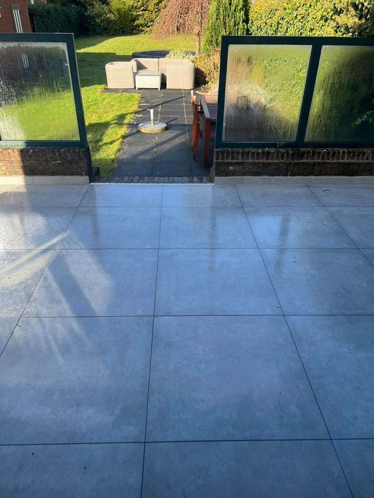 Keramische tuintegels Eclipse Grey 80x80x2 grijs genuanceerd, Tuin en Terras, Tegels en Klinkers, Ophalen, Keramiek, Nieuw, 5 tot 10 m²