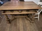 Mooi oude tafel met lades en leeuwenkoppen, Ophalen of Verzenden