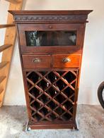 Wijnkast / wijnrek, teak hout, teakhouten, antiek, vintage, Huis en Inrichting, Ophalen, Zo goed als nieuw, Hout, Minder dan 50 cm
