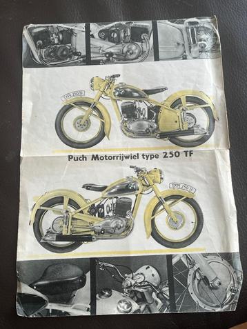 PUCH 250 TF folder + roadtest uit 1949 beschikbaar voor biedingen