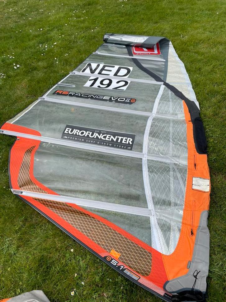 Neilpryde rs:racing evo set 5,1 5,5 7,8 8,6 mast x9 490 400, Watersport en Boten, Windsurfen, Gebruikt, Zeil, 7 m² of meer, Ophalen