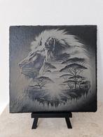 nieuwe savanna zonsondergang leeuw op leisteen handgemaakt, Minder dan 50 cm, Overige typen, Nieuw, Ophalen of Verzenden