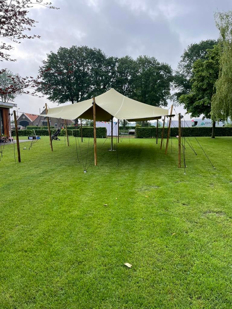 Stretchtent te huur huren 6x10 m, Ophalen, Zo goed als nieuw, 8 meter of meer