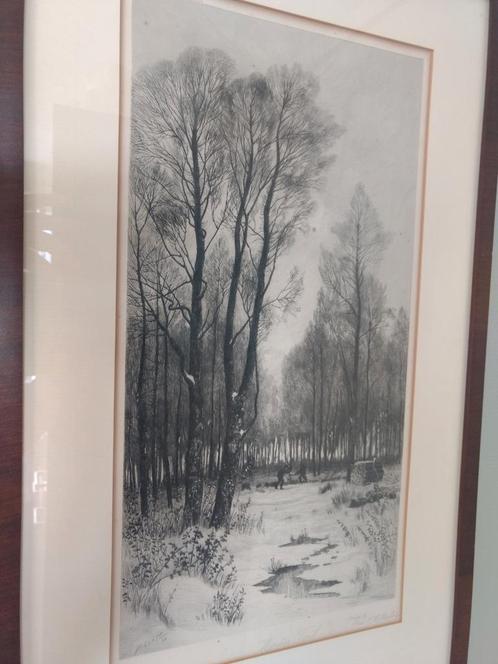 Charles Mielatz - mooie ets, Antiek en Kunst, Kunst | Etsen en Gravures, Ophalen of Verzenden