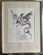Salvador Dali Divine Comedy, ''Geryon's Flight''. Houtsnede., Antiek en Kunst, Kunst | Etsen en Gravures, Ophalen of Verzenden