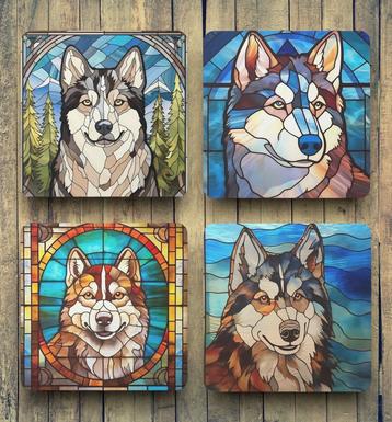 Husky Glas in Lood onderzetters met houder beschikbaar voor biedingen