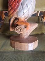 Vintage handgemaakte houten uil, Antiek en Kunst, Kunst | Beelden en Houtsnijwerken, Ophalen of Verzenden