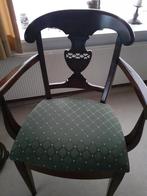 Klassieke houten stoel met groene bekleding, Ophalen, Zo goed als nieuw, Overige kleuren, Eén