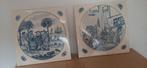 2 delfsblauwe tegeltjes, Antiek en Kunst, Ophalen of Verzenden
