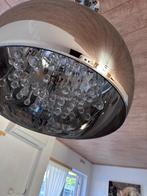 2x Design Hanglamp met Glazen Druppels, Huis en Inrichting, Lampen | Hanglampen, Ophalen, Gebruikt, Glas, Minder dan 50 cm