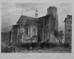 Ingelijste Gravure st-Laurenskerk Rotterdam Th. Clark  1837, Ophalen of Verzenden