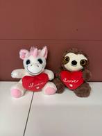 2 Leuke Knuffels - Eenhoorn & Luiaard, Ophalen of Verzenden, Zo goed als nieuw, Overige typen