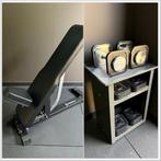 Ironmaster Dumbells & Bench set (68kg), Ophalen, Zo goed als nieuw, Benen, Fitnessbank