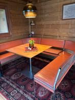 Vintage elementen bank, rondzit, jaren 70, retro, Huis en Inrichting, Ophalen, Gebruikt, Leer