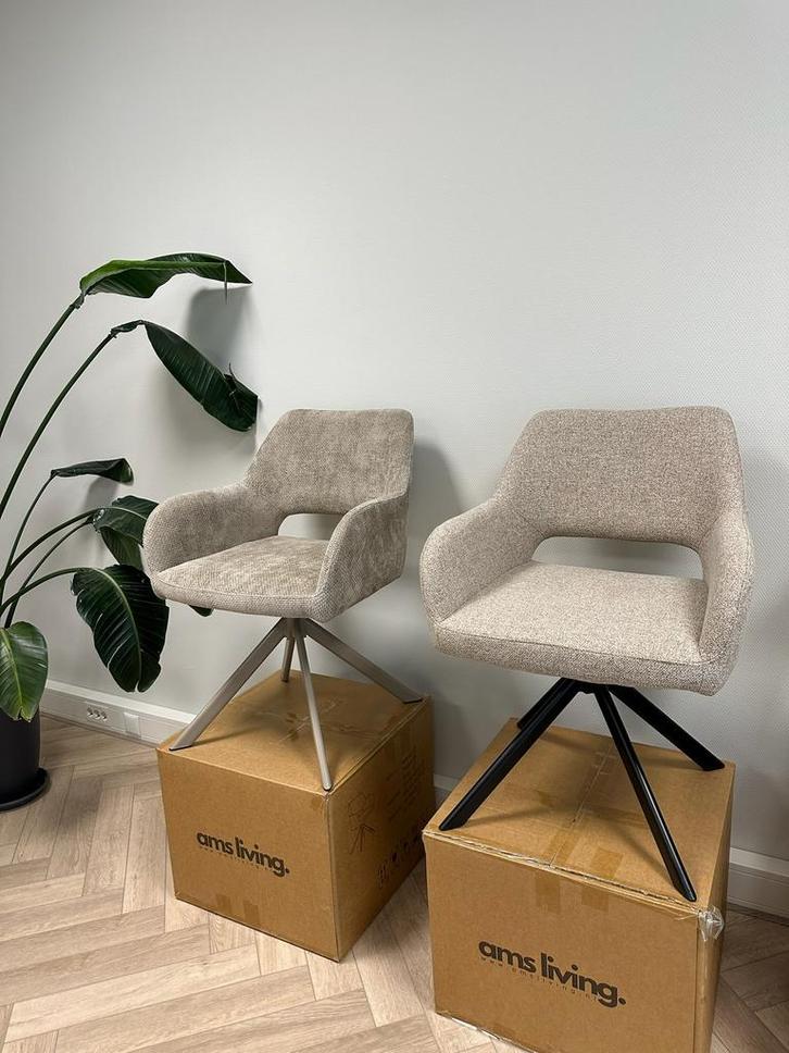 Draaibare Eetkamerstoelen Eettafel Stoelen OUTLET ‼️, Huis en Inrichting, Stoelen, Nieuw, Vijf, Zes of meer stoelen, Stof, Zwart