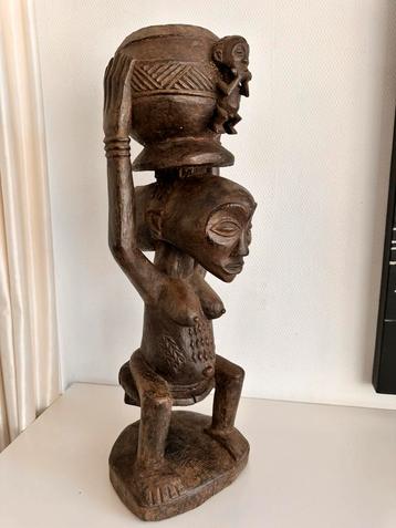 Luba statuette  70 cm. collectie Antropoloog Congo 1950 beschikbaar voor biedingen