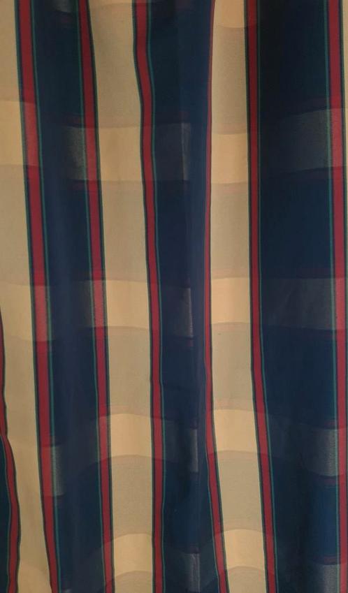 Gordijn, donkerblauw/Goudkleurig. H.2.24 mtr. Nieuw!, Huis en Inrichting, Stoffering | Gordijnen en Lamellen, Nieuw, 200 cm of meer