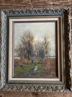 Olieverfschilderij van F. Goossens - Landschap, Antiek en Kunst, Ophalen of Verzenden
